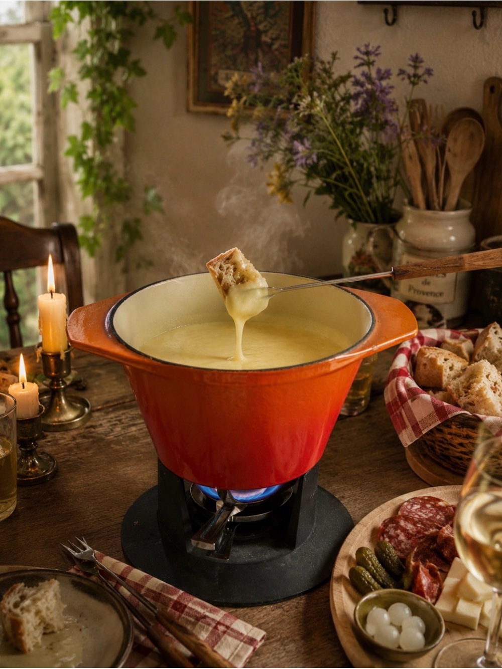 Le Creuset Orange Red Gradient Fondue Pot